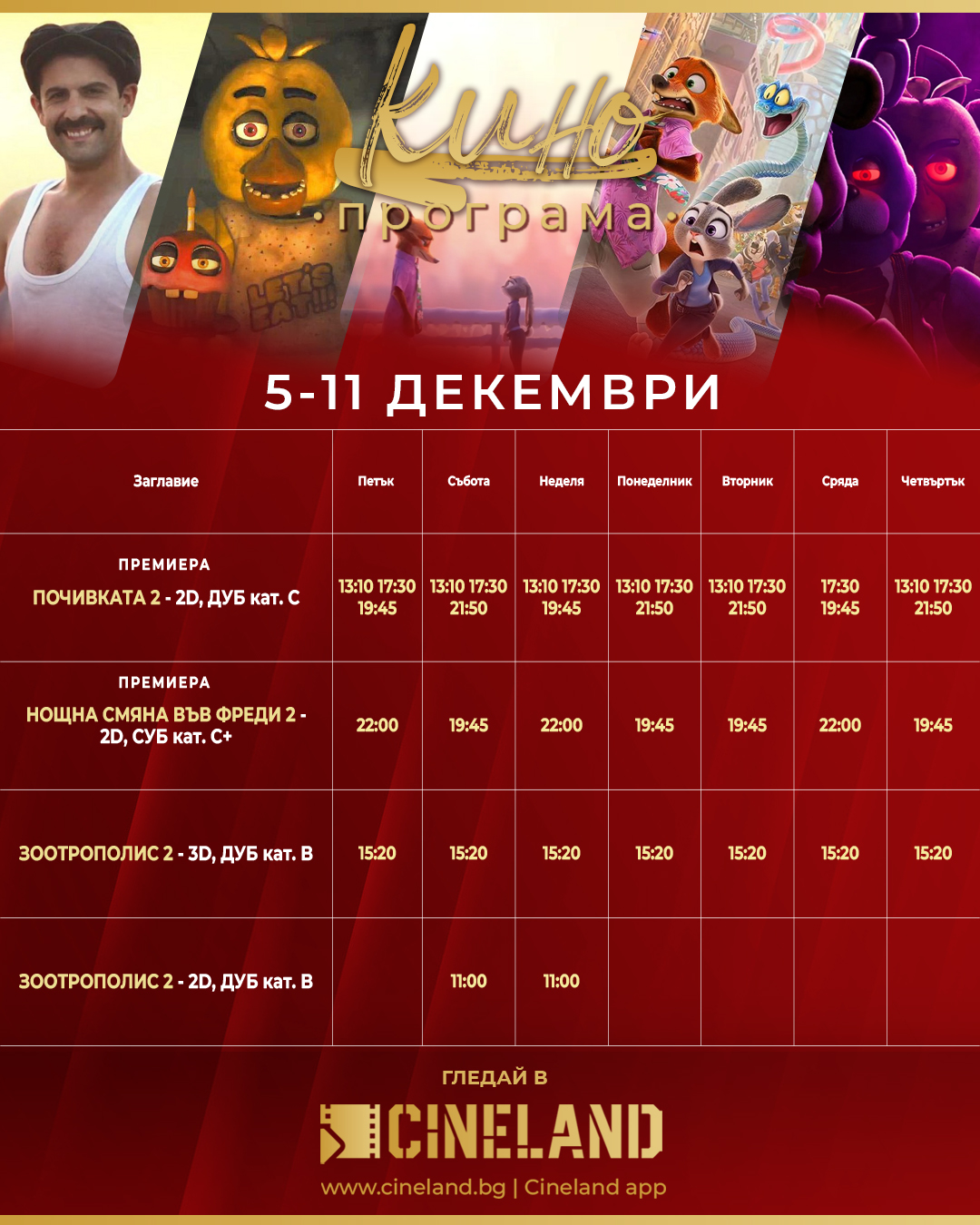  🎥 ���� �������� �CineLand �������" - 05.12 � 11.12.2025 �.